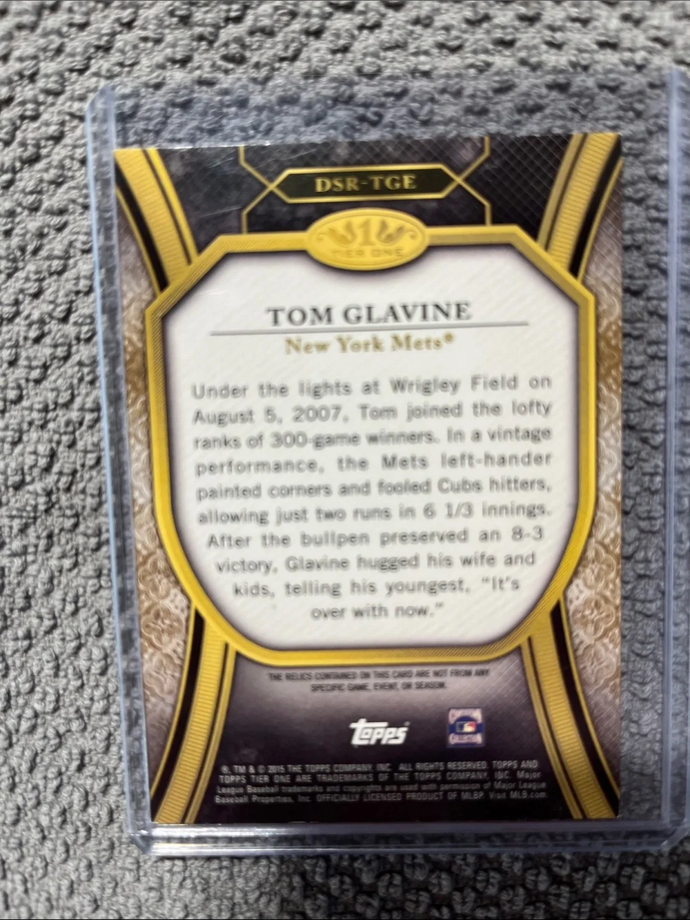 2023 game used memorabilia 9/50 Dual Relic Tom Glavine #DSR-TGE